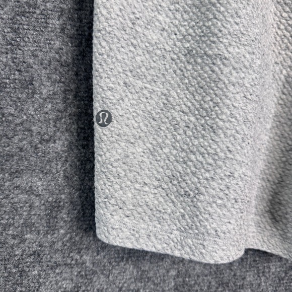 Lululemon Textured Double-Knit Cotton Short Men L 7" Heathered Gull Gray Active - Picture 9 of 11